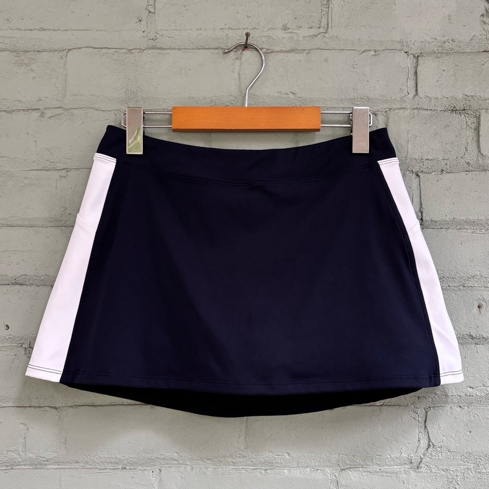 Navy Blue and White Mini Skirt